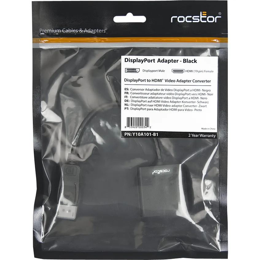 Rocstor Rocstor Y10A101-B1 DisplayPort to HDMI Adapter 1920 x 1200 — product photo