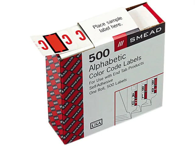Smead Smead 67073 Bar-Style End Tab Label Letter C Dark Orange 500 Roll — 商品写真