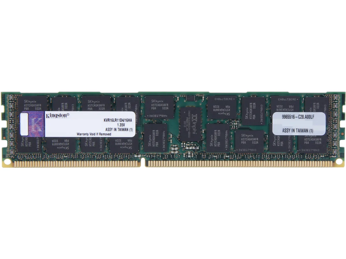 Kingston Technology Corp. Kingston Technology Corp. KVR16LR11D4/16HA 16GB DDR3 1600 ECC Registered server RAM — product photo