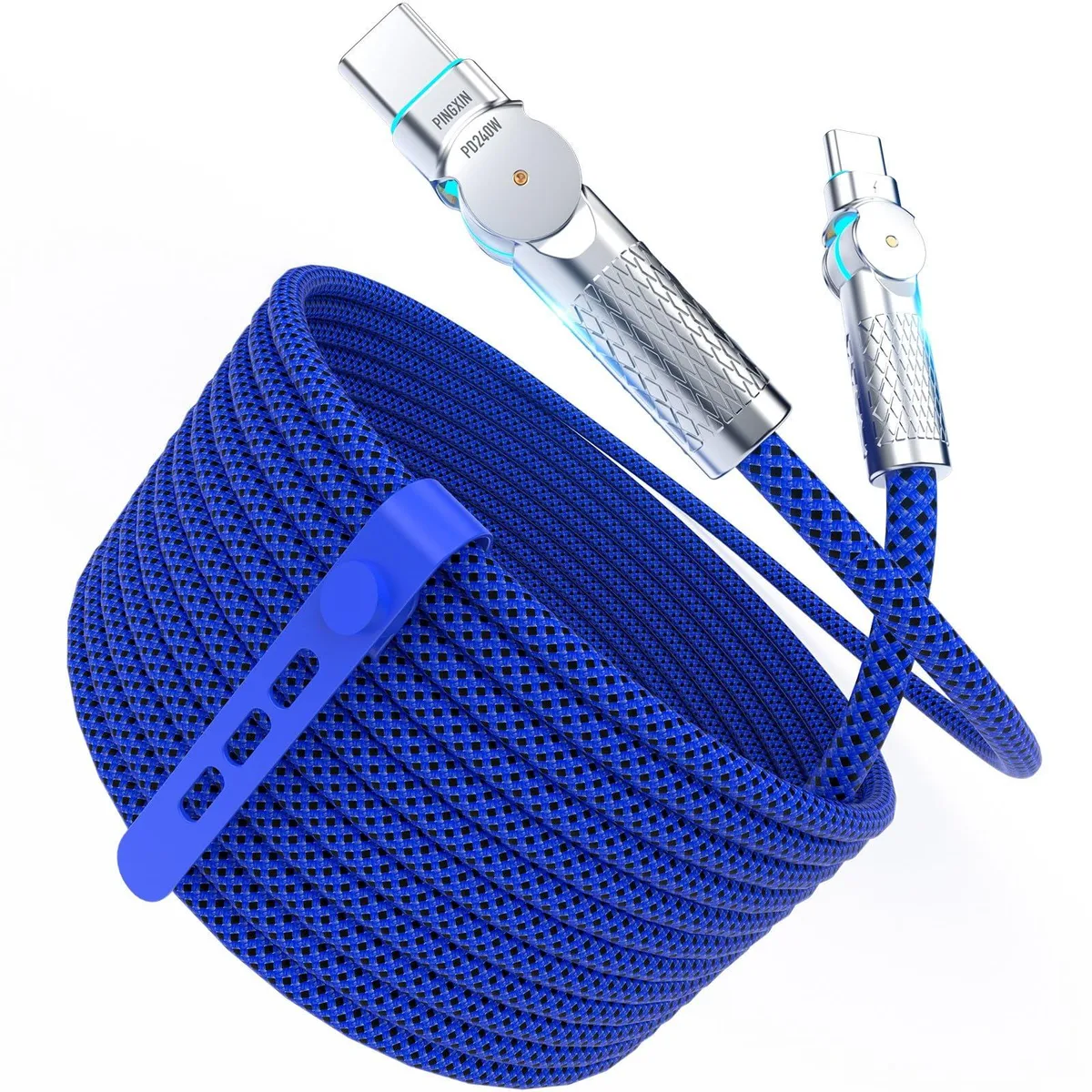 Belkin PX-0001-blue USB-C to USB-C Cable 10 ft 240W 180° Rotating Blue — product photo