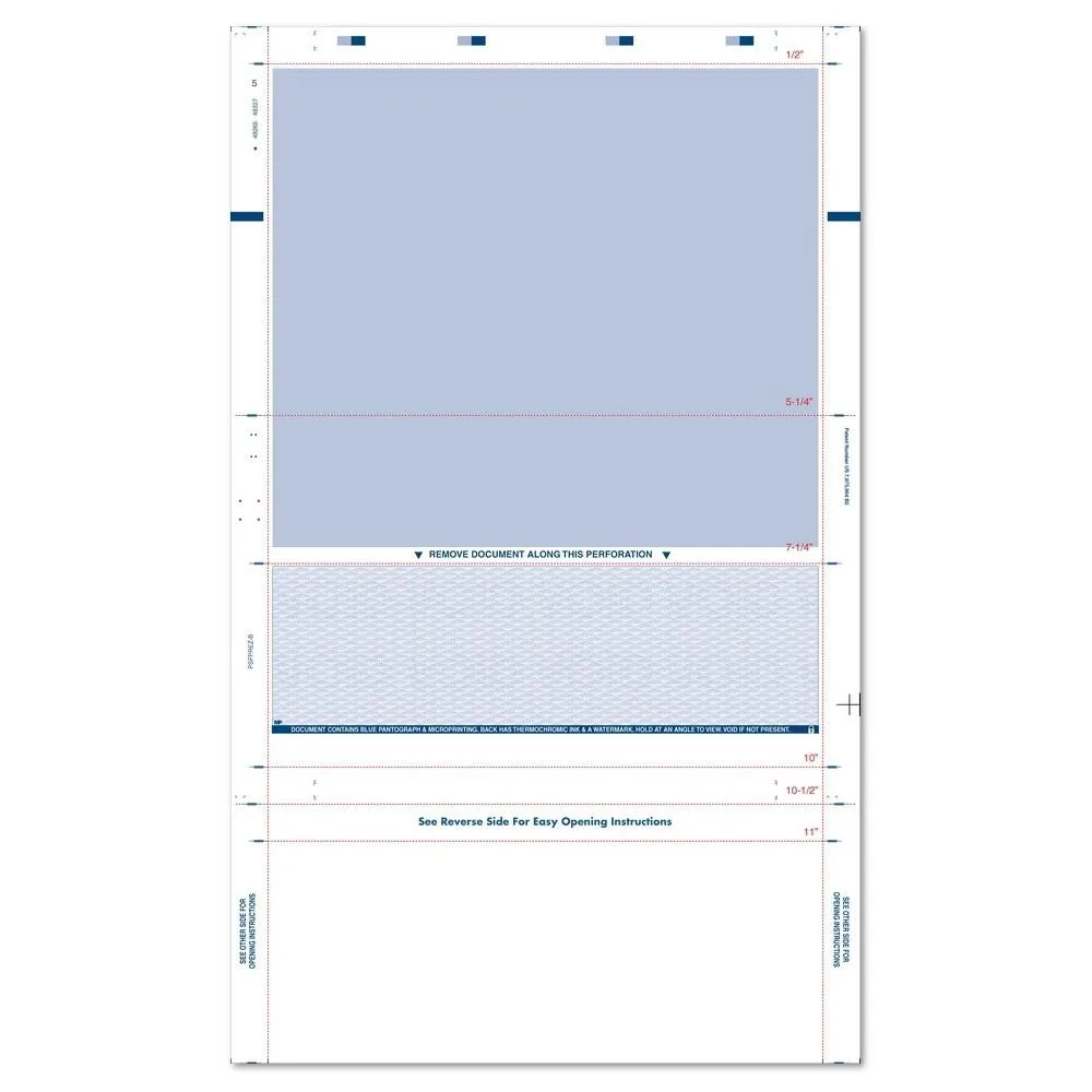 InfoSeal InfoSeal EZ Fold Check Blue 14" Paper 2000 — product photo