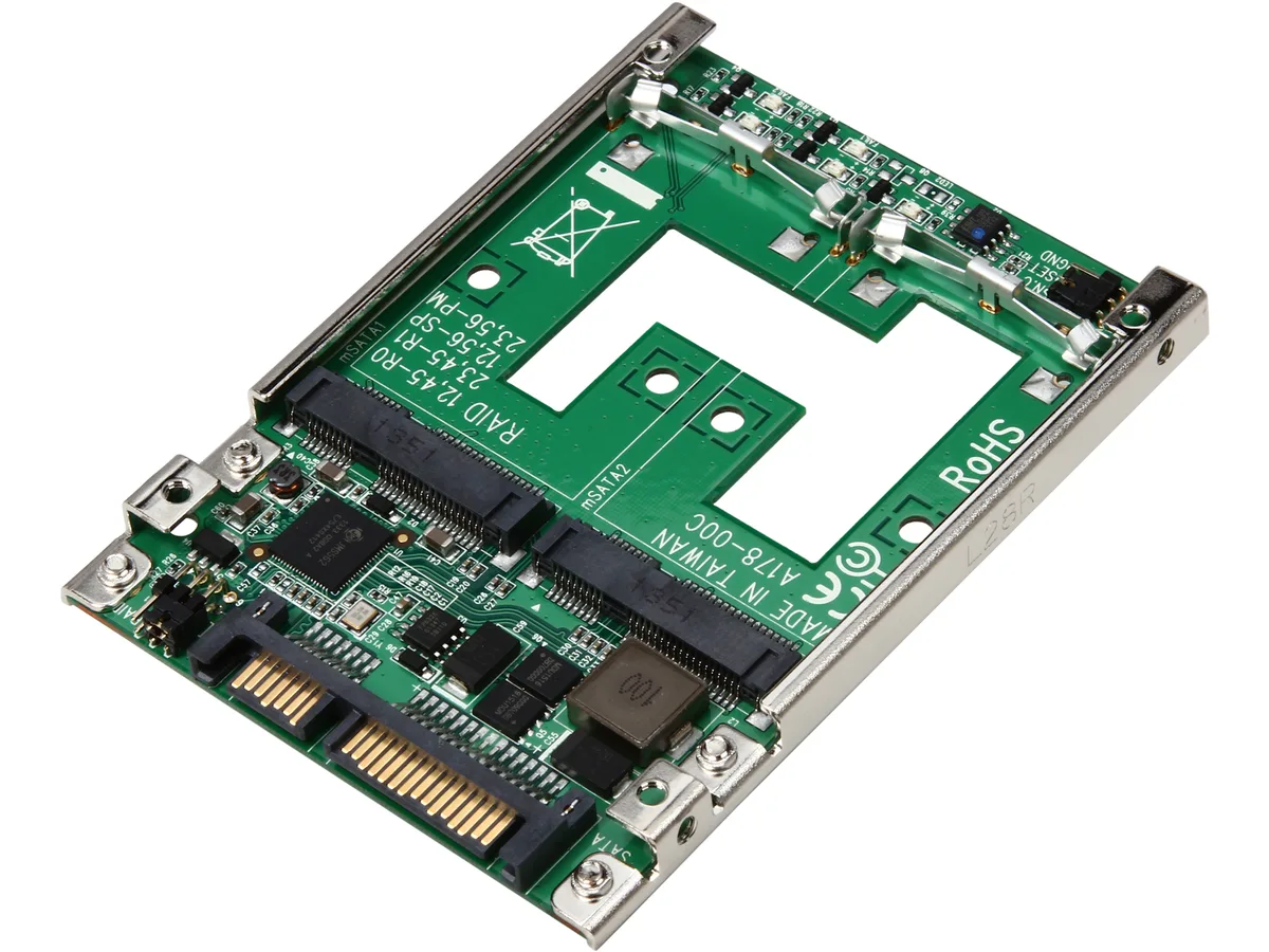 STARTECH STARTECH 25SAT22MSAT dual mSATA to 2.5" SATA RAID adapter — product photo