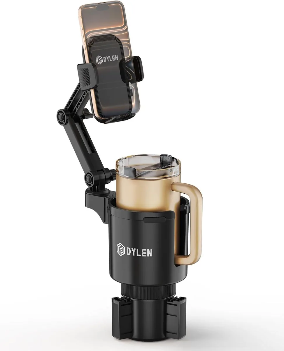 Keyence Keyence 2-in-1 Cup Holder Phone Mount Adjustable Base 360° Rotation — product photo