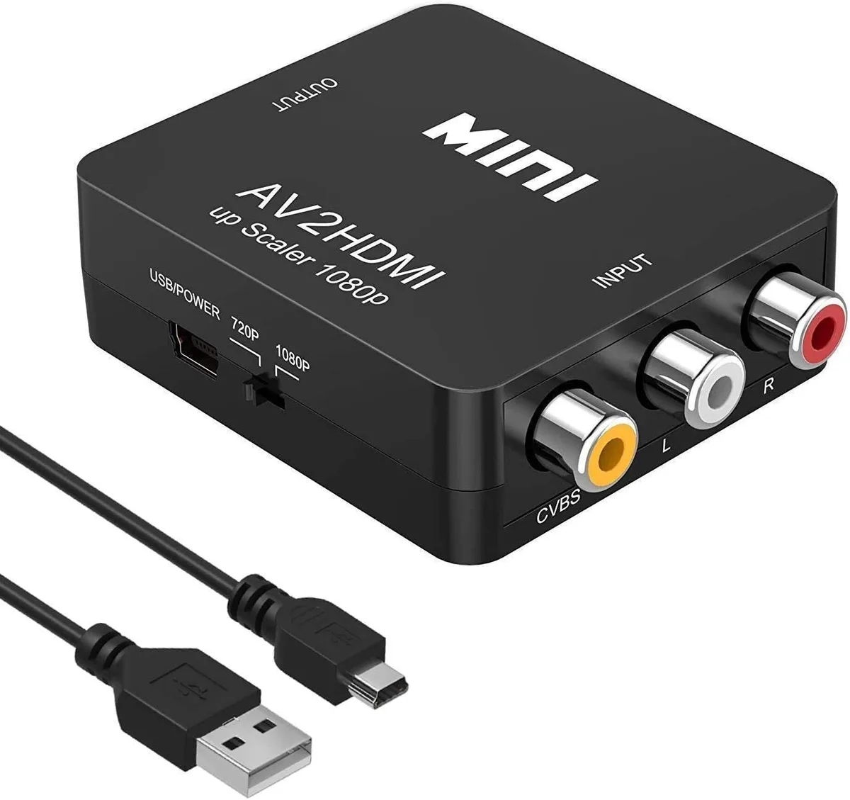 Hitoor Hitoor RCA to HDMI Audio Video Converter 1080p 60Hz PAL NTSC Black — product photo