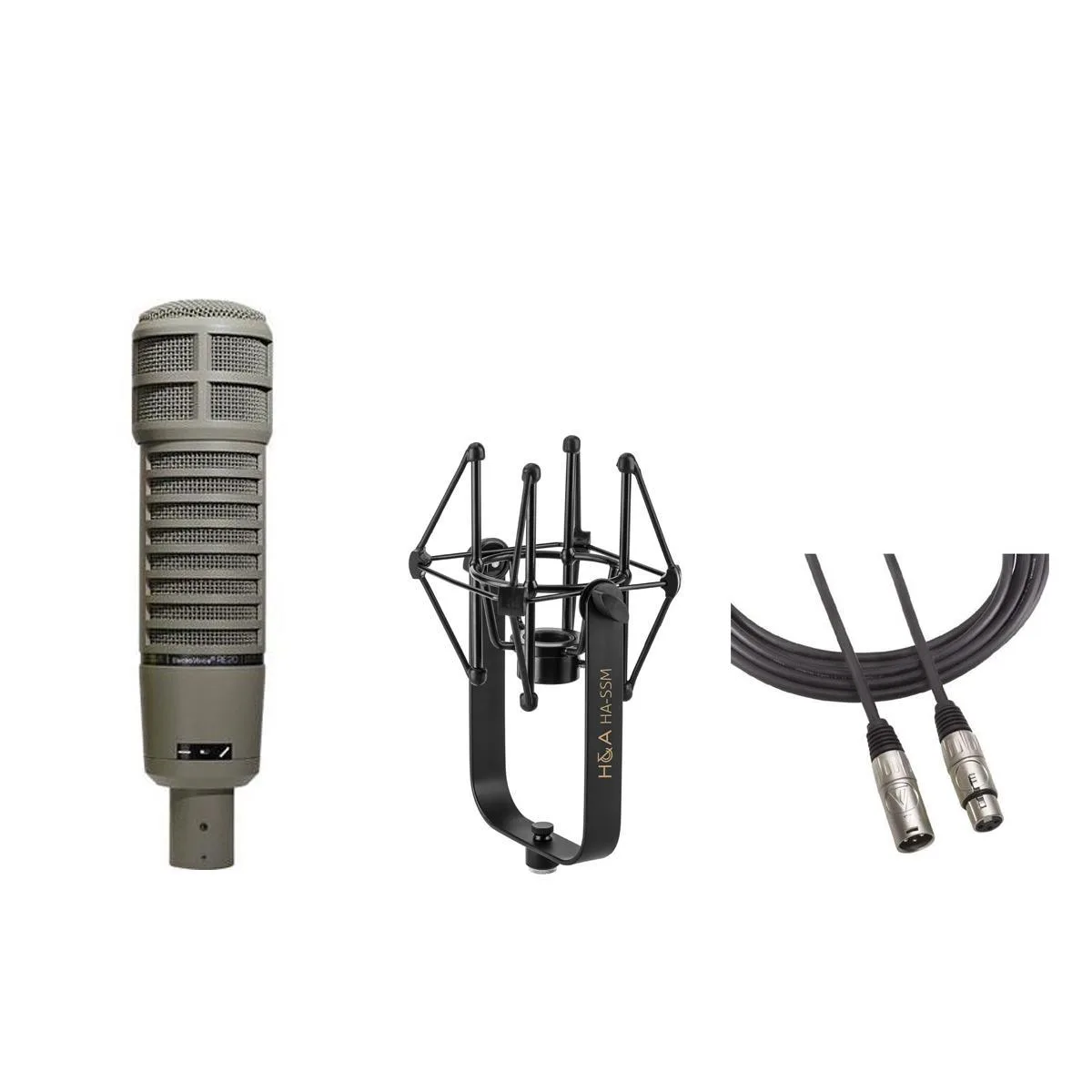 Electro-Voice Electro-Voice RE20 Dynamic Cardioid Microphone with Shockmount, Broadcast Arm and 25' XLR Cable — product photo