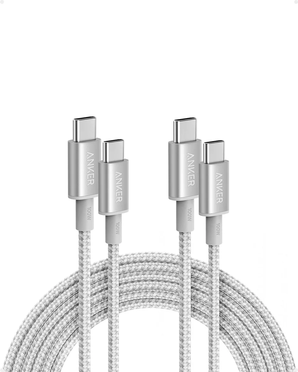 Anker 333 USB-C to USB-C Cable 2-Pack 100W 10ft Sliver — product photo