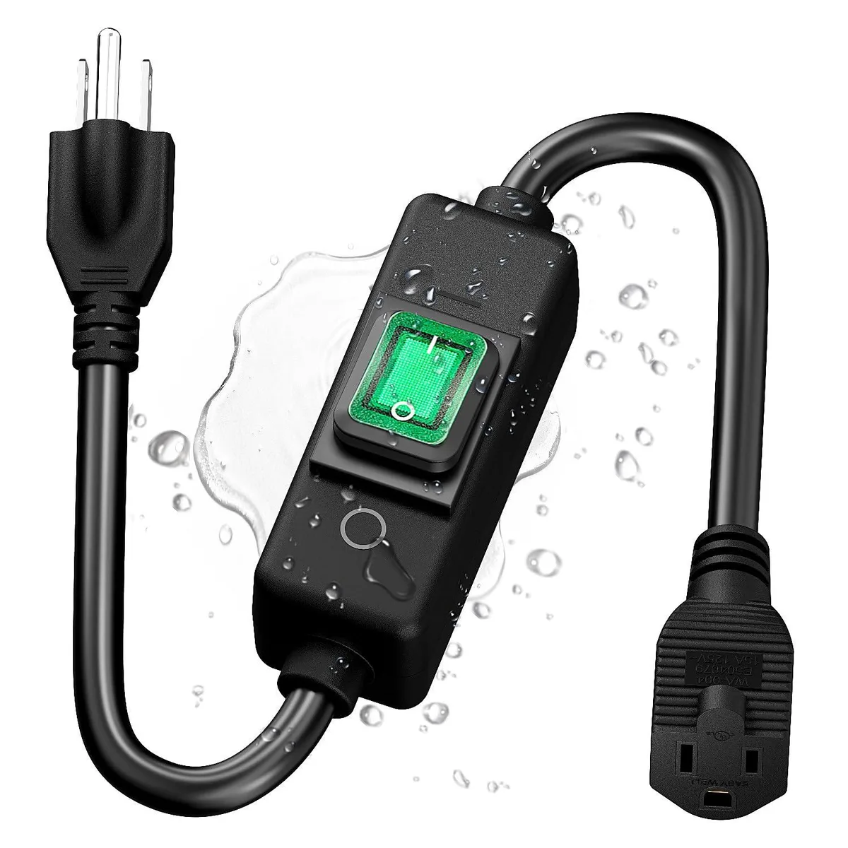  DEALTUS WA-003L 1.5 ft 14 AWG IP57 Outdoor Power Extension Cord — product photo