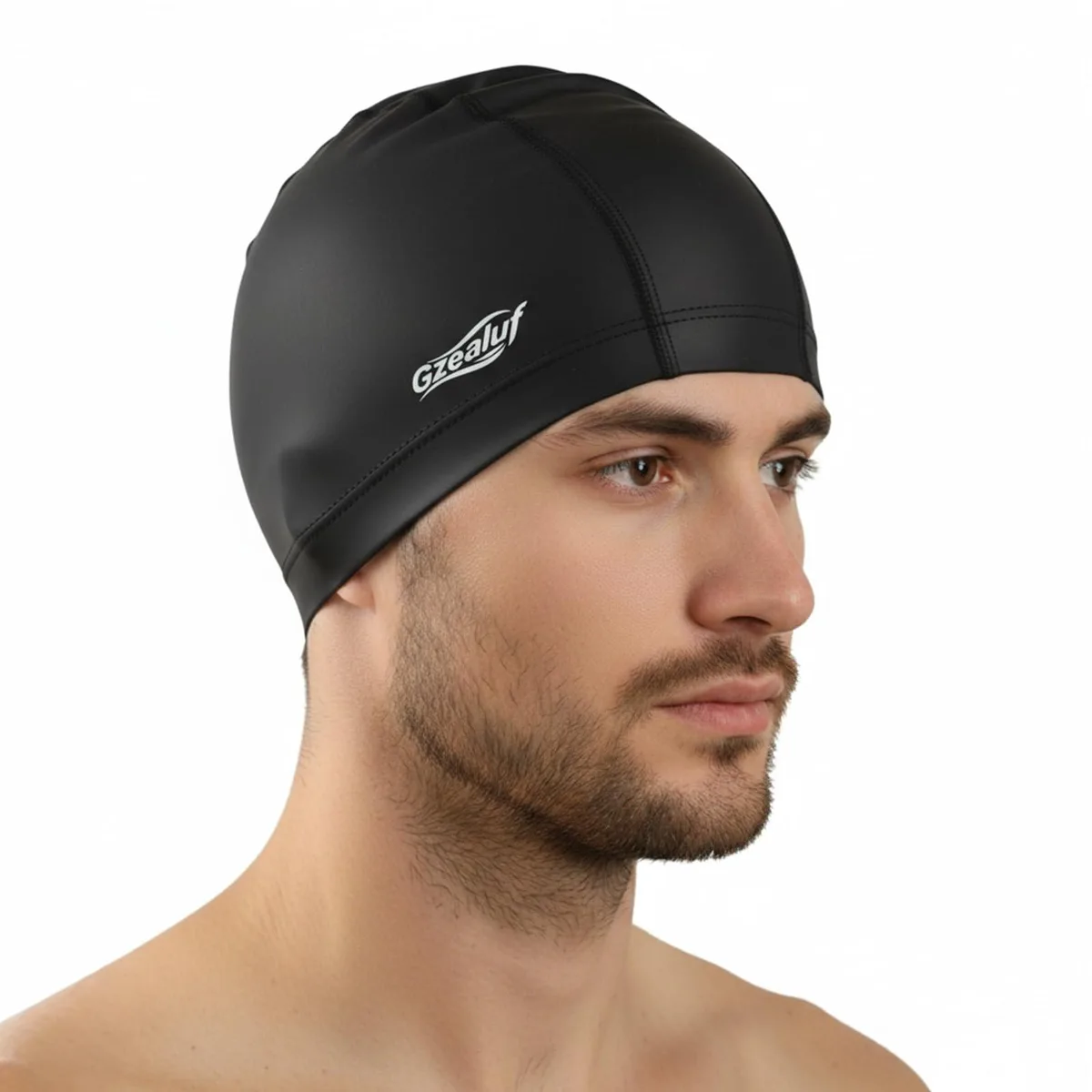  GZEALUF HW02990 swim cap black 100% polyester — product photo