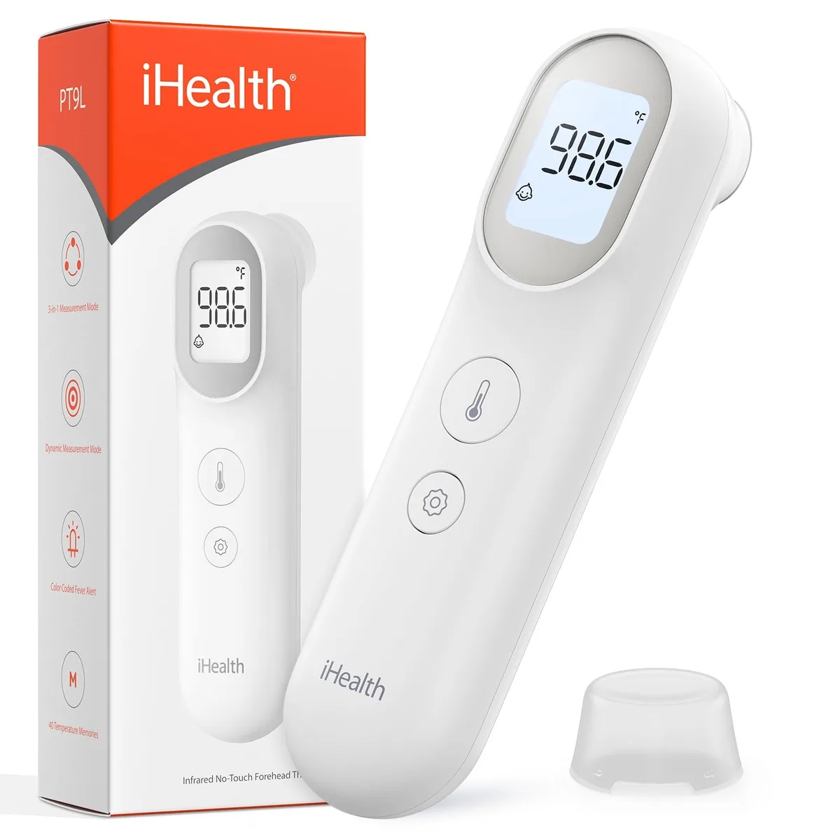 White infrared digital thermometer with LCD display