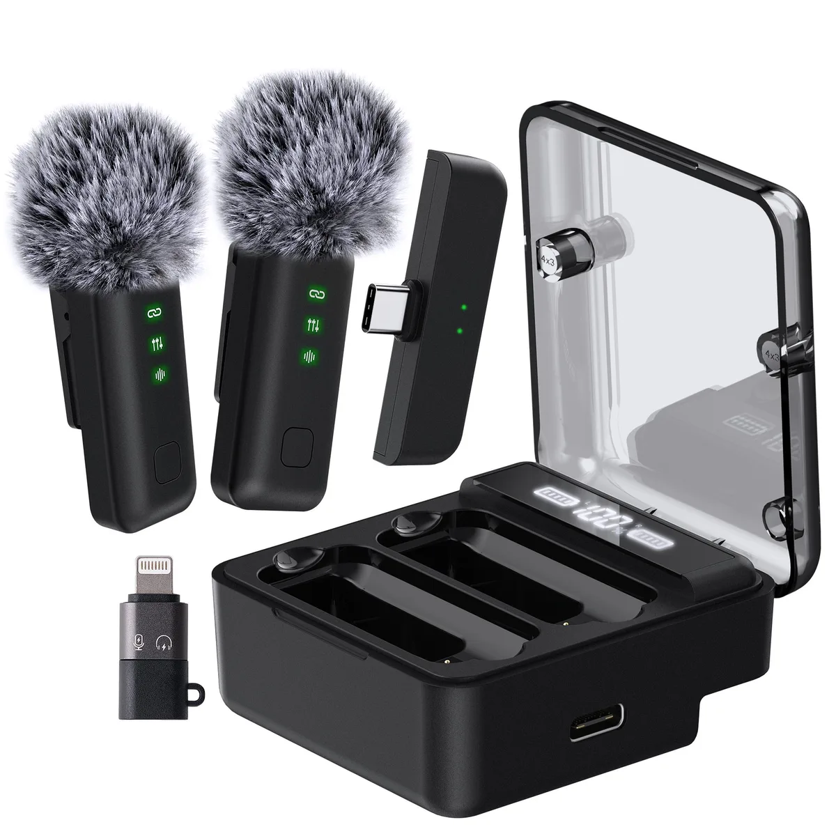 ivanky ivanky VGA01 Wireless Lavalier Microphone 2pcs 40h Charging Case — product photo