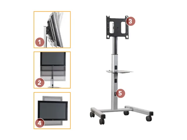 CHIEF MANUFACTURING CHIEF MANUFACTURING PFCUB 42-71" Black Mobile Cart av furniture — product photo
