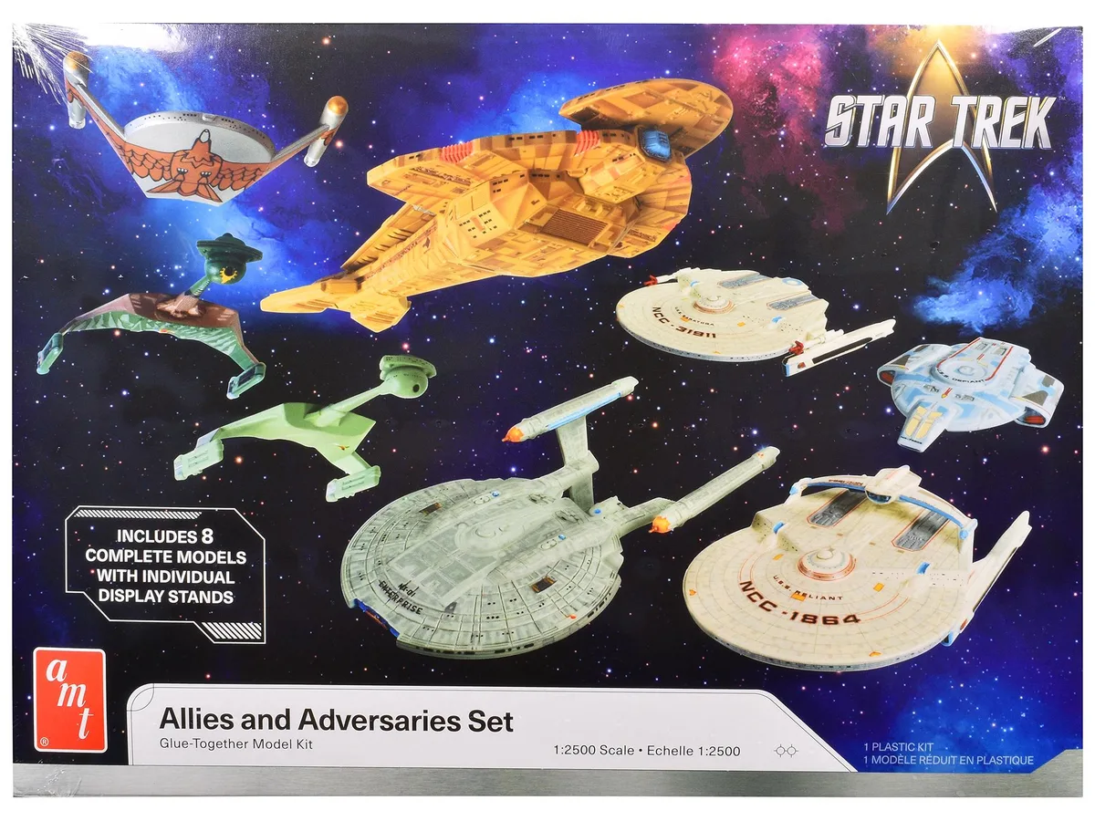 AMT AMT AMT1443 1/2500 Star Trek Allies &amp; Adversaries 8-Ship Hobby Collectible — product photo