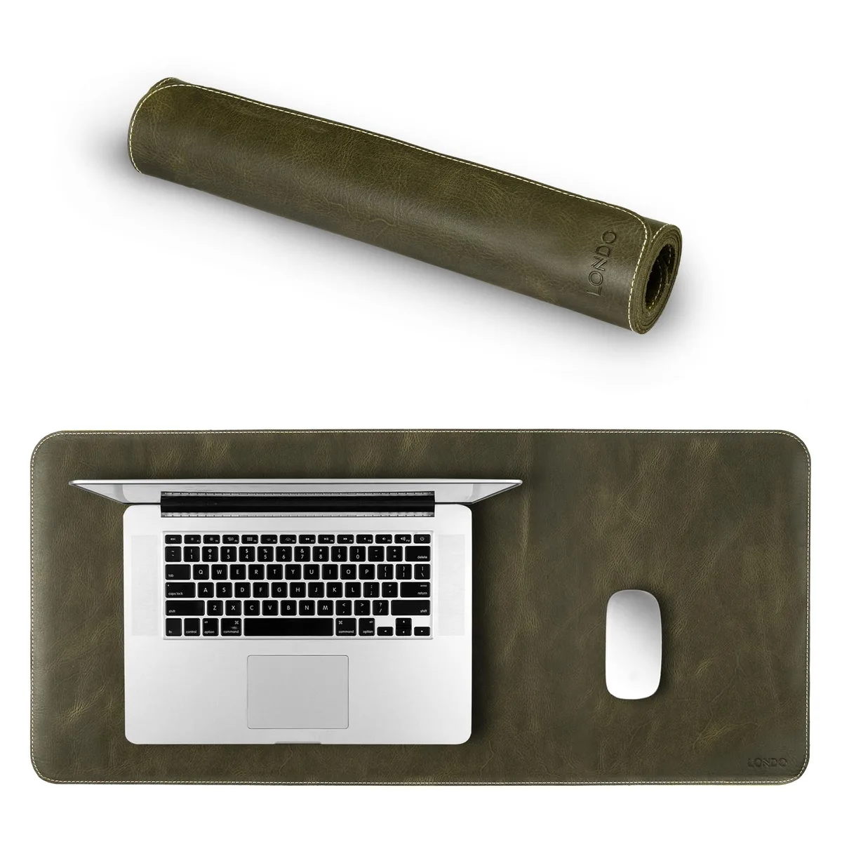  Extended Genuine Leather Mouse Pad Desk Mat Green 28.74 x 13.1 inches — product photo