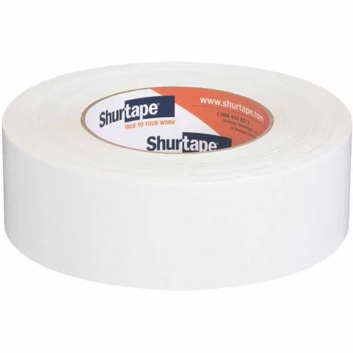 White duct tape roll on 3 inch core, lusterless cloth finish