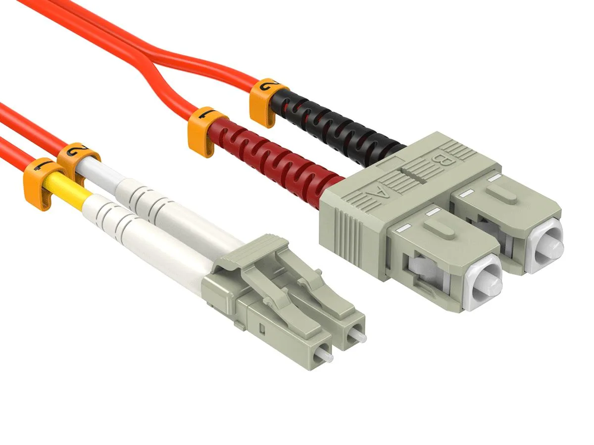 Cable Leader Cable Leader 10m OM2 LC to SC Fibre Optic Cable Duplex 50/125 Orange OFNR — product photo