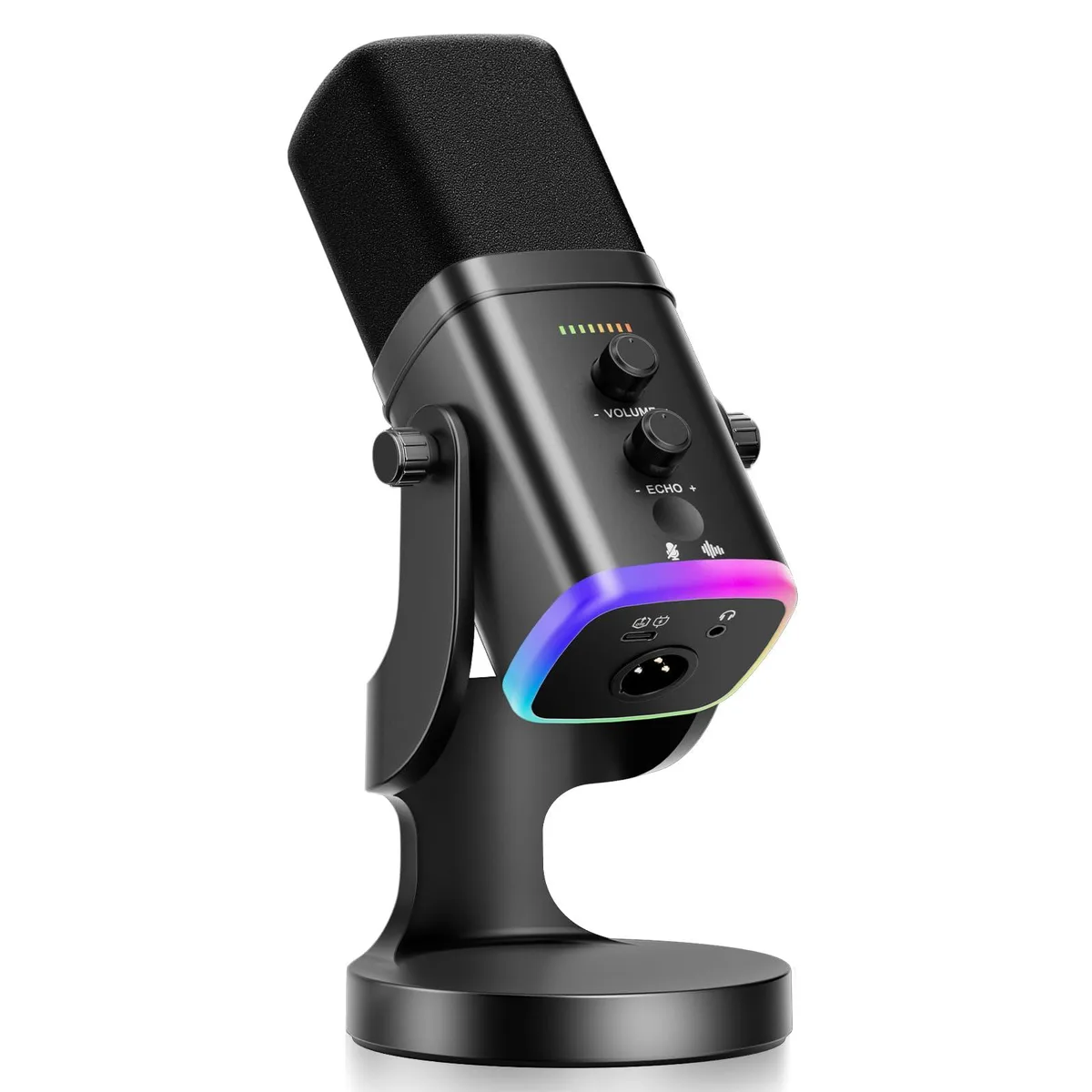  Facmogu YU8 RGB Dynamic Microphone USB XLR 24-bit 48kHz — product photo