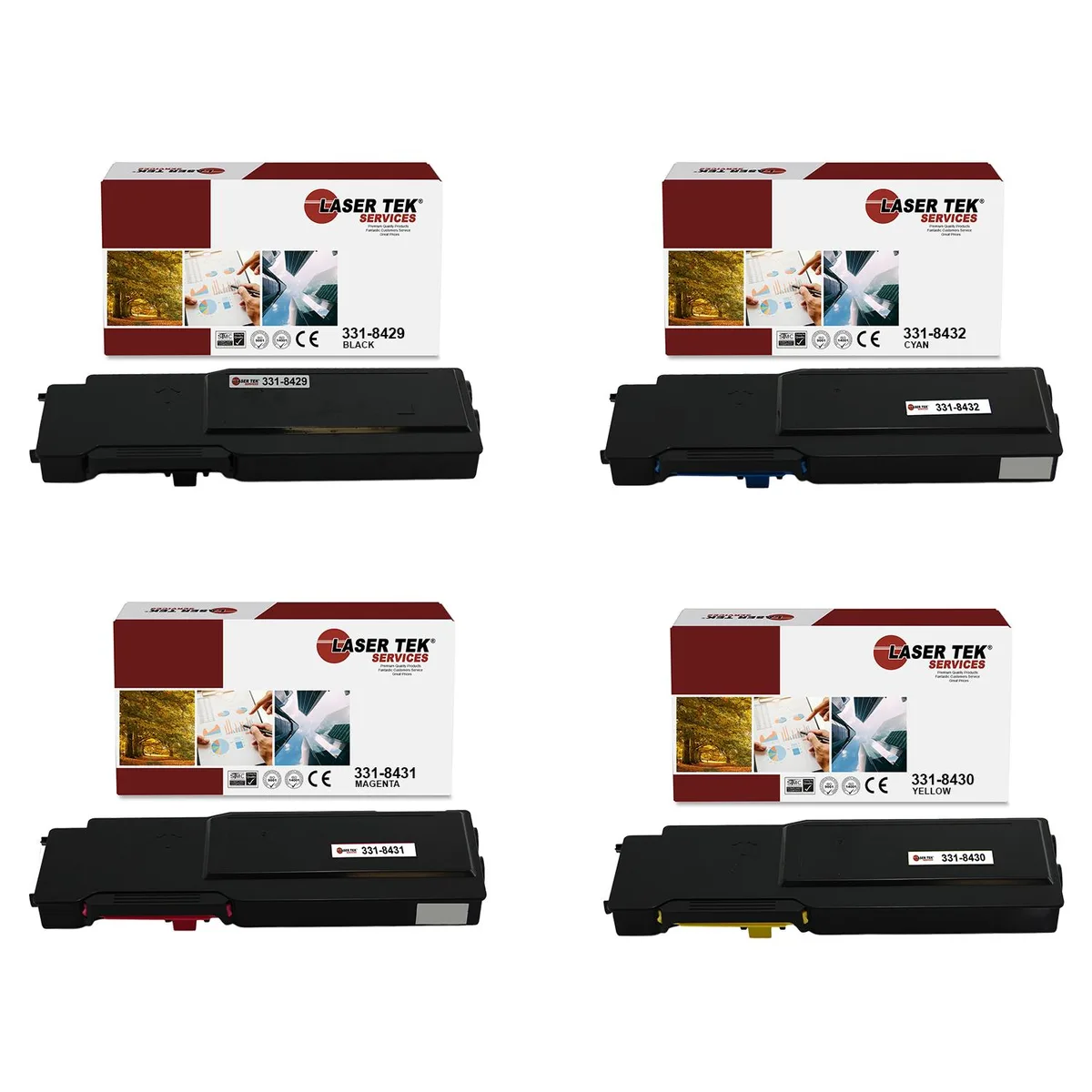 Laser Tek Services Laser Tek Services 4PK Toner Cartridge for Dell C3760 (331-8429, 331-8430, 331-8434) — product photo