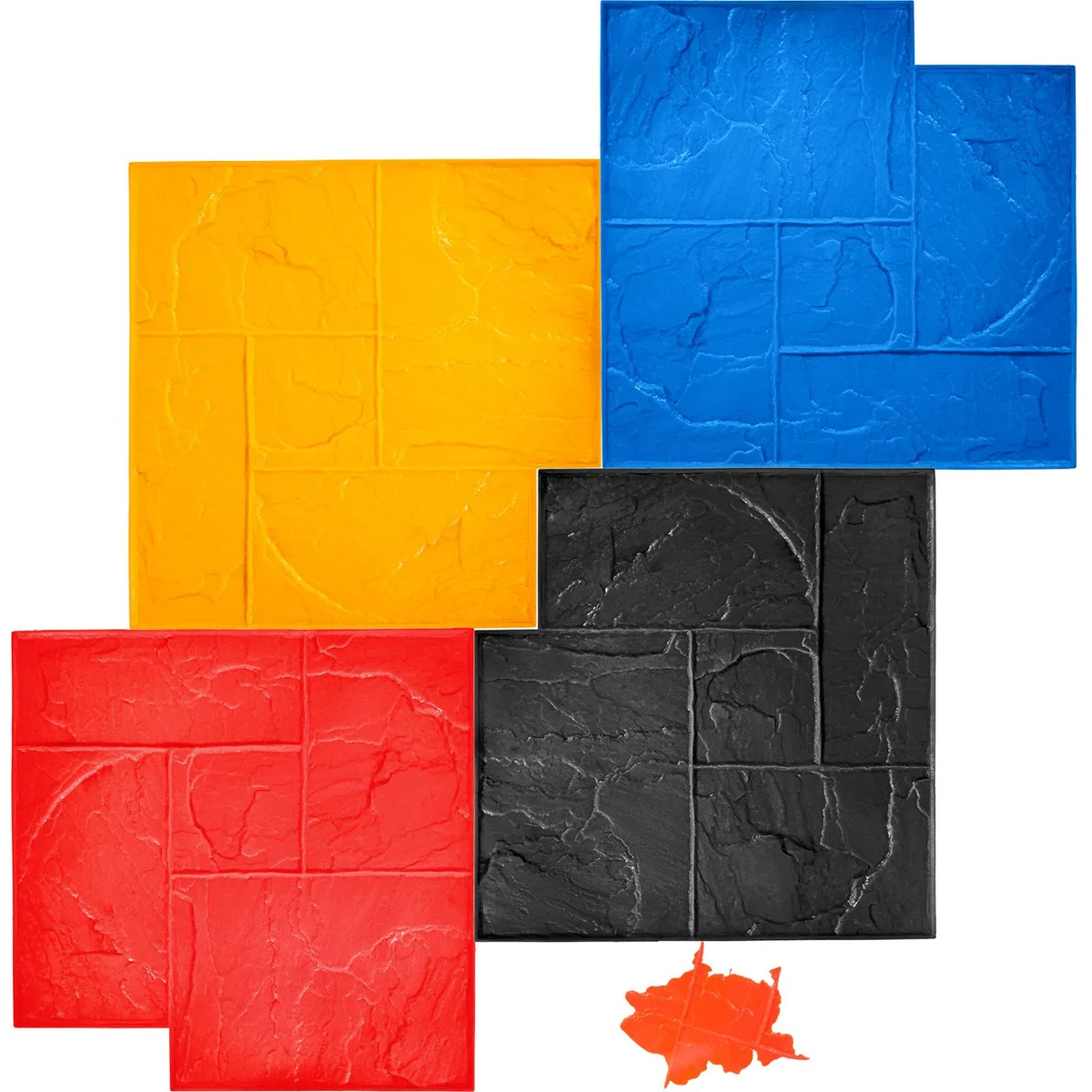 VEVOR VEVOR Concrete Stamp Mats Set 24x24in 4pcs Polyurethane Slate Texture — product photo