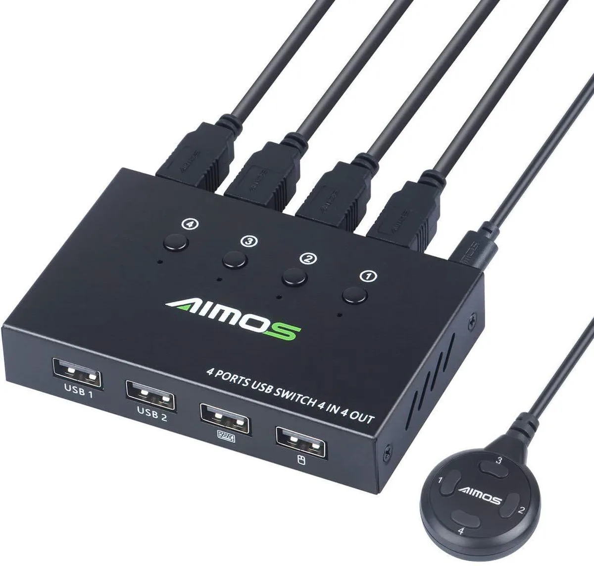 Hitoor Hitoor 4-Port USB 2.0 KVM Switch with 1.5m Cables — product photo