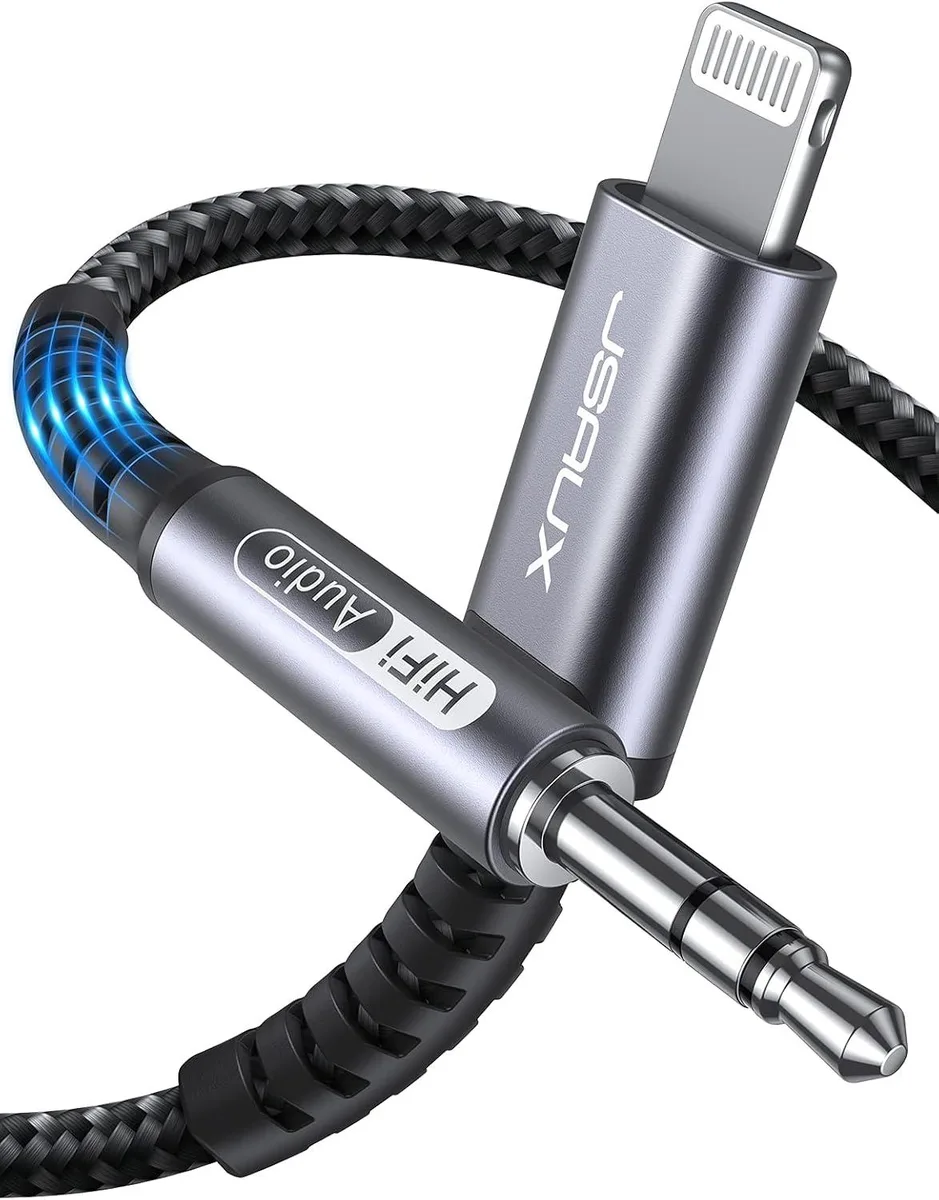 MCHOSE MCHOSE Lightning to 3.5mm Audio Cable 6FT MFi Certified Grey — product photo
