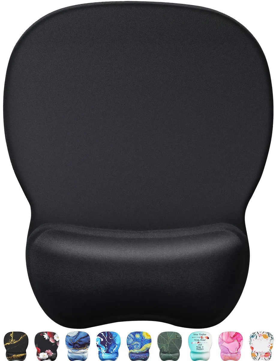 KEHIPI KEHIPI Ergonomic Mouse Pad with Gel Wrist Rest 9.4 x 8.1 in Black — product photo