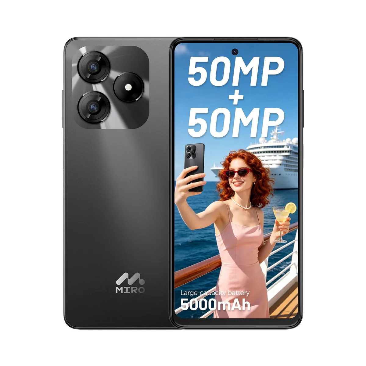 MIRO MIRO C1 6.56" 4GB 128GB 50MP Android 14 4G Unlocked Black — product photo