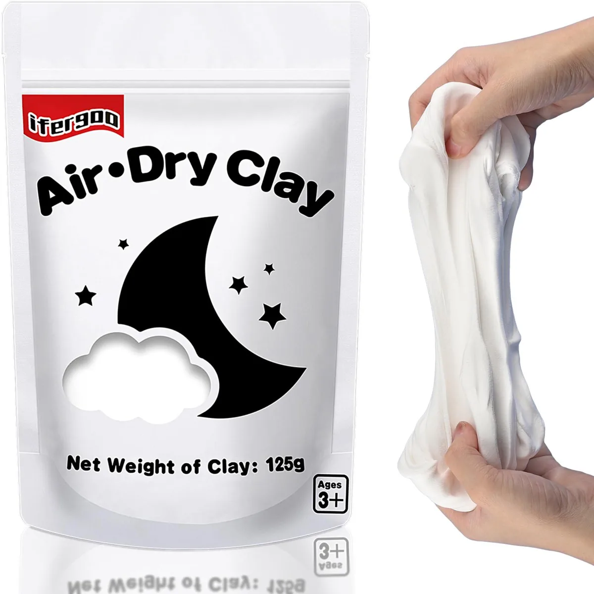 ifergoo 125 g White Air Dry Clay 4.41 oz — product photo