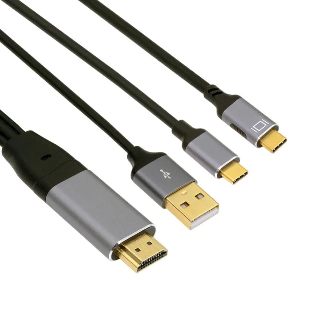 Fervit HDMI male to USB-C male touch-screen cable, 2.0 m