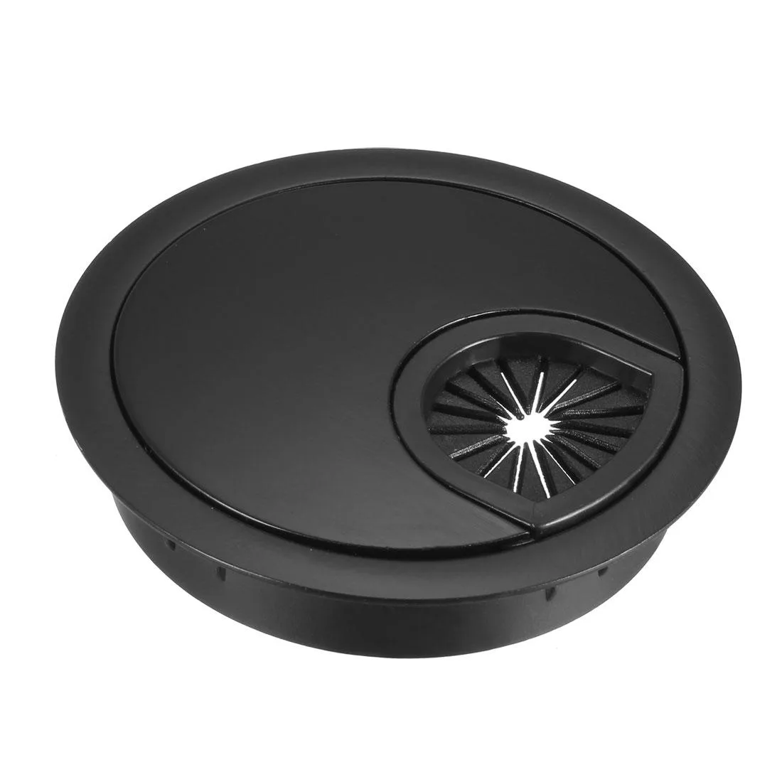 Unique-Bargains Unique-Bargains Zinc Alloy Desk Grommet 60 mm Hole Black — product photo