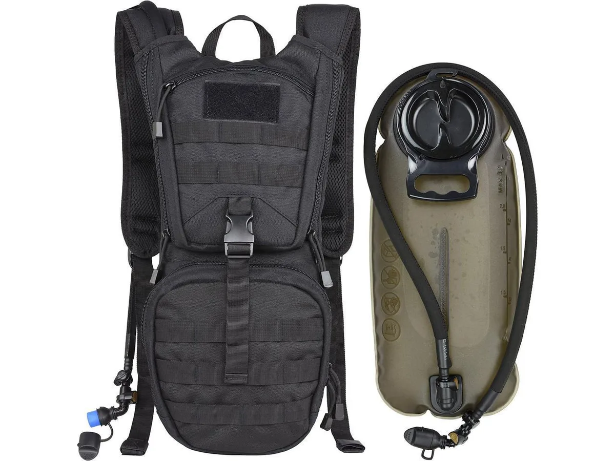 BONAEVER BONAEVER Tactical Molle Hydration Pack Backpack 3L TPU Bladder Tan — product photo