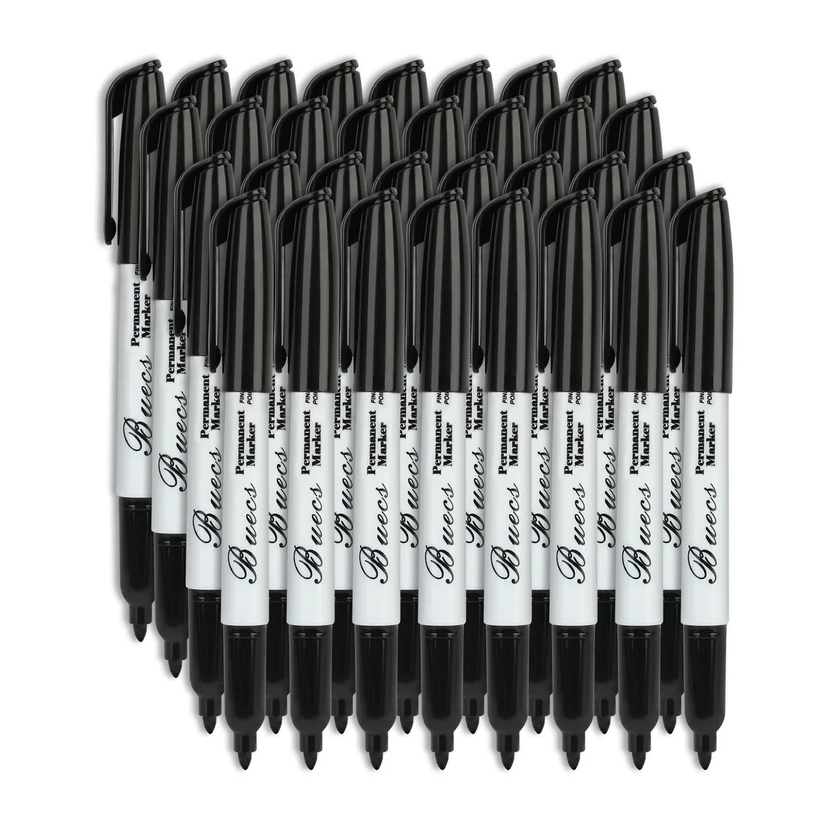 Buecs Permanent Markers Fine Point Black 80 Count — product photo