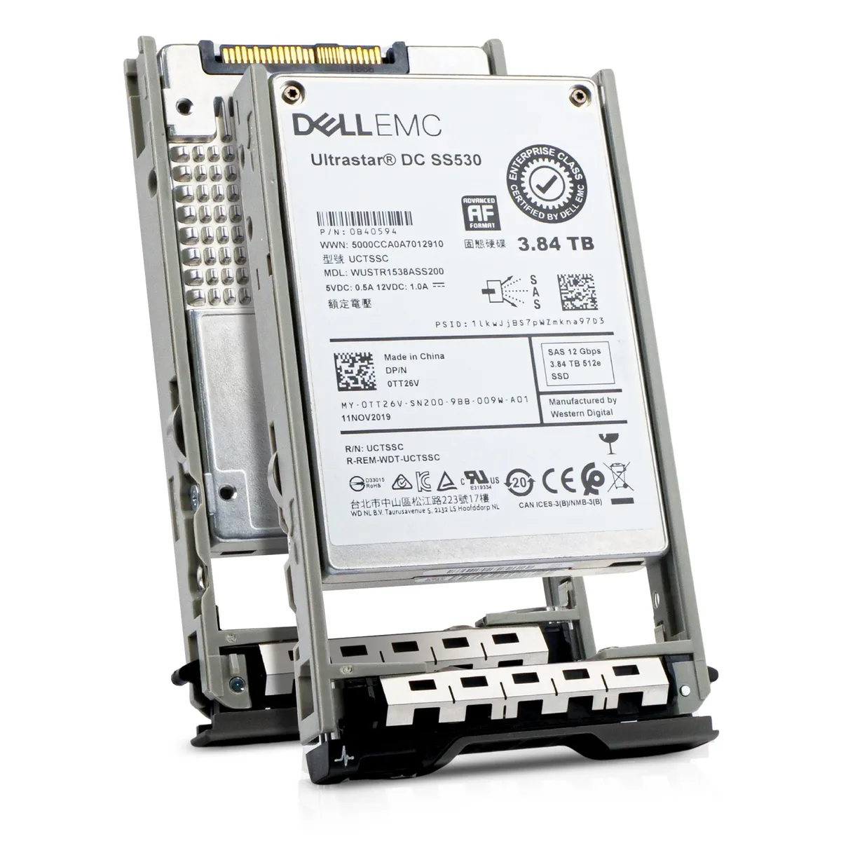 DELL DELL 0TT26V G13 3.84TB 1 DWPD SAS 12Gb/s 2.5in enterprise SSD — product photo