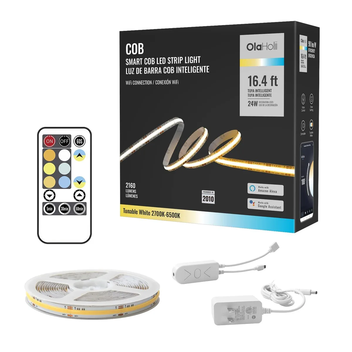 Olaholii COB616-05-TW 16.4ft Tunable White 2700K-6500K Under Cabinet — product photo