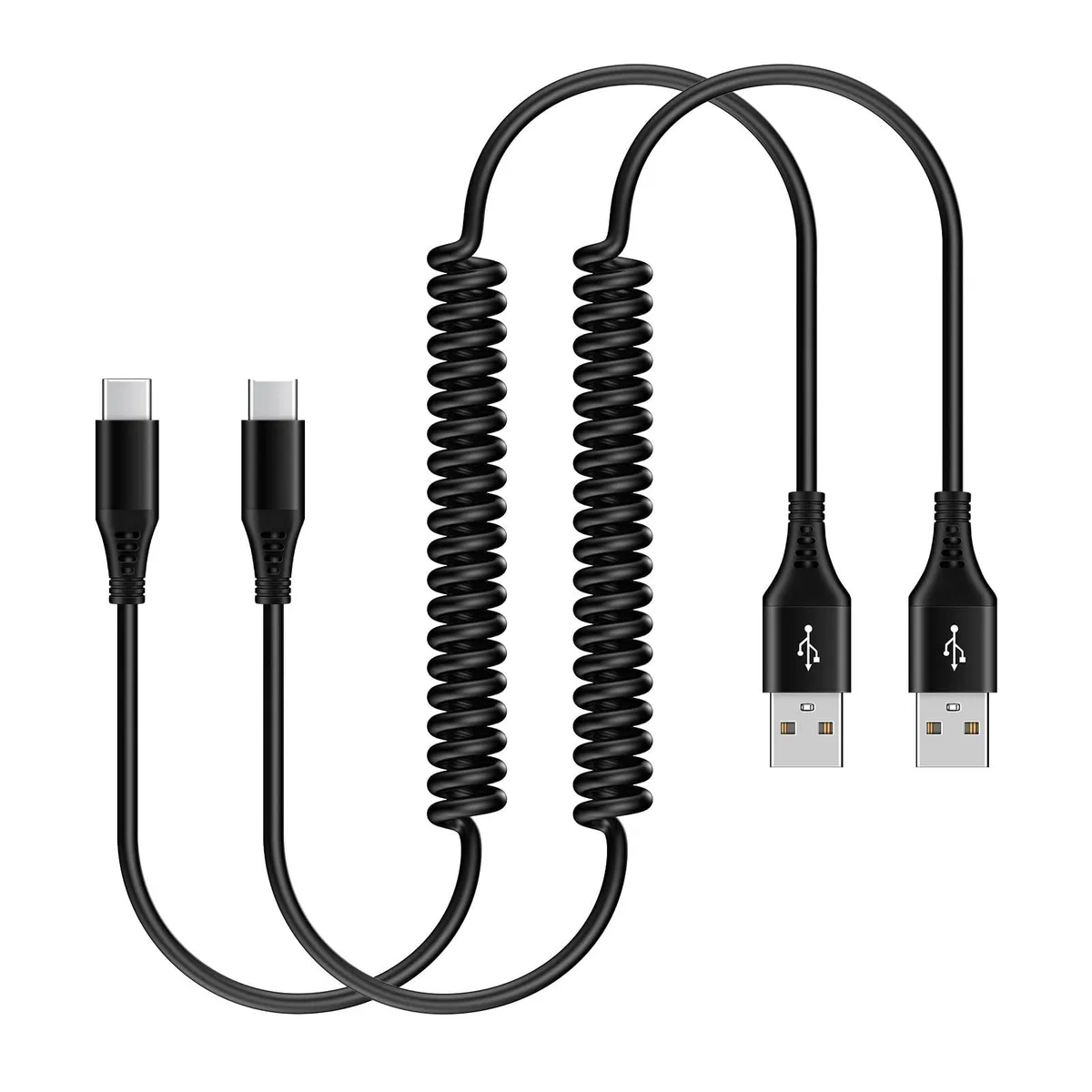  IOGEAR A3193-01 USB A to USB C Coiled Cable 6 ft Blue 2 Pack — product photo