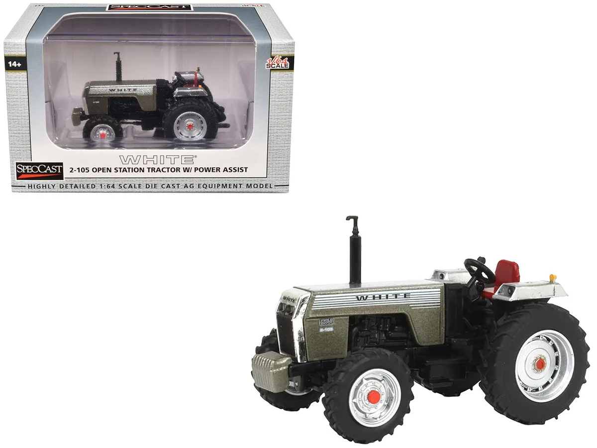 SpecCast Collectibles SpecCast Collectibles White 2-105 Open Station Power Assist Tractor 1/64 Diecast — product photo