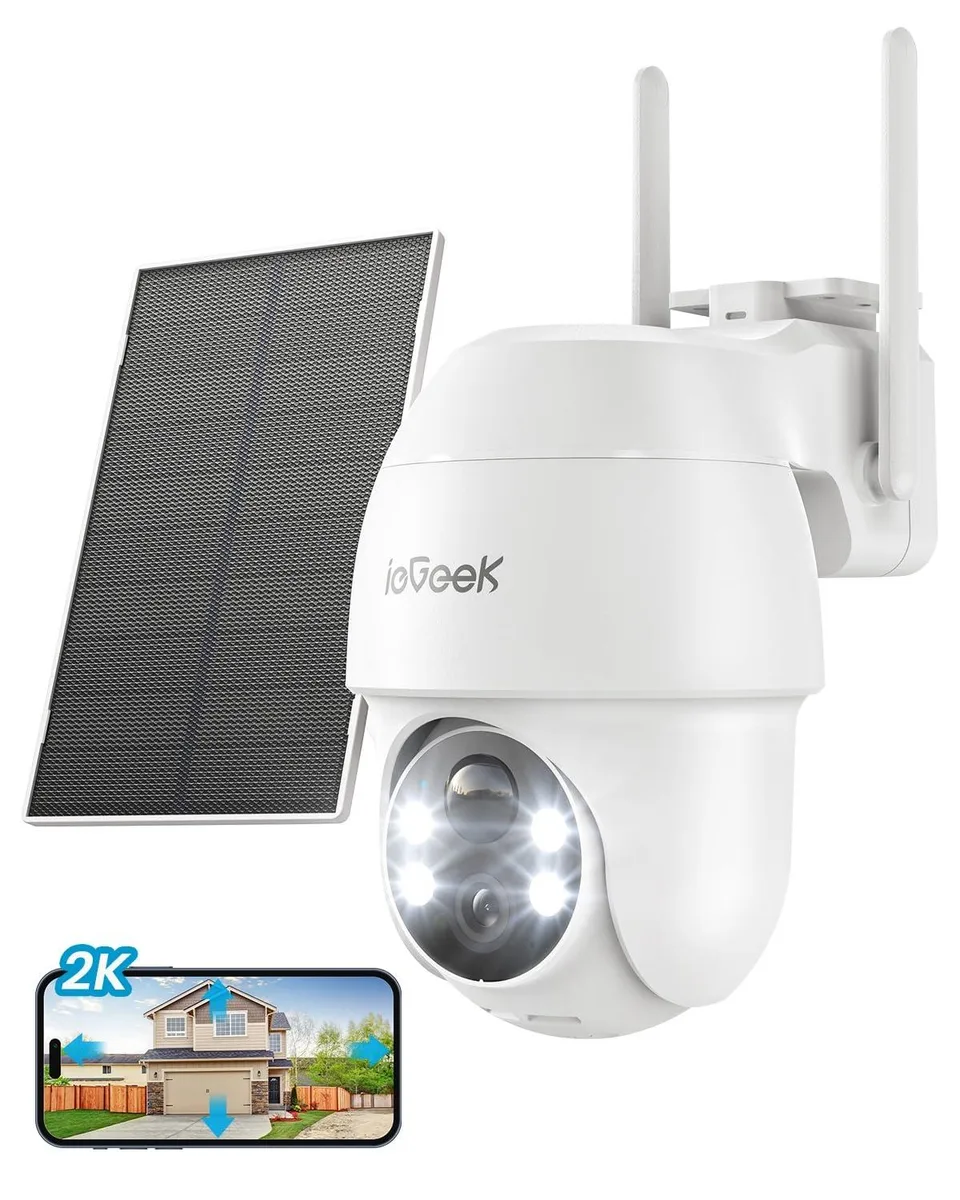 ieGeek ieGeek Q11 2K Solar Security Camera White 2.4G Wi-Fi 6 360° PTZ — product photo