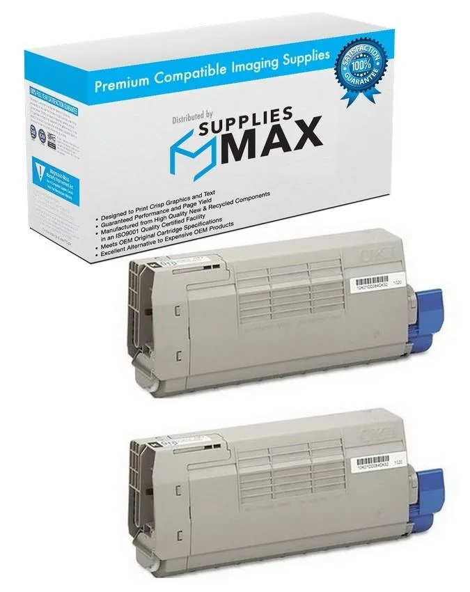SuppliesMax SuppliesMax Black Toner Cartridge 2-Pack 11000 Pages for Okidata C710DN/C710DTN/C710N — product photo