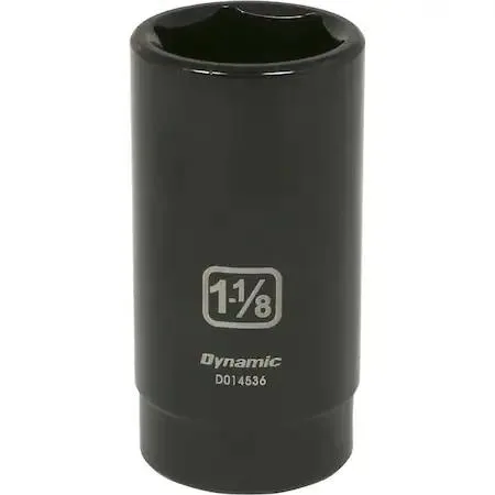 1/2 inch drive deep socket, six point, black phosphate finish