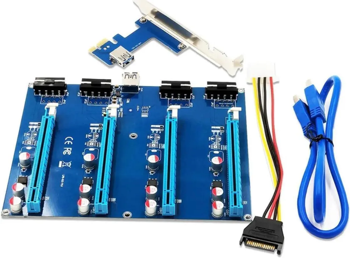 Vszerda Vszerda HXT-51X PCI-E 1 to 4 Riser Card with USB 3.0 Cable 60cm — product photo