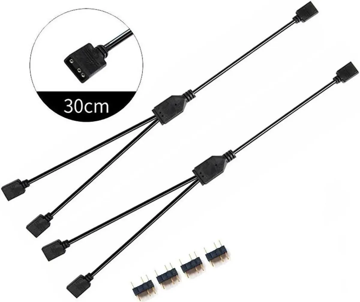Vszerda Vszerda 2 Pack 5V 3-Pin RGB 2-Way Splitter Cable internal power cable — product photo