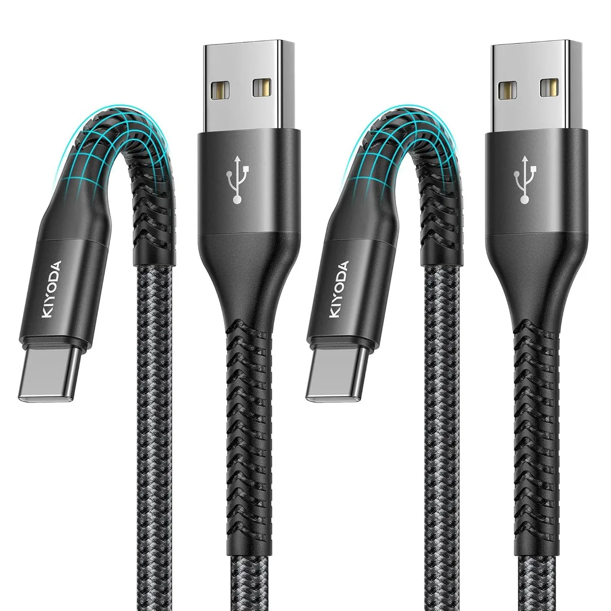 Hamzan Hamzan USB A to USB C Cable 3A 2-Pack 3FT CarPlay iPhone 15 16 17 Galaxy S26 — product photo