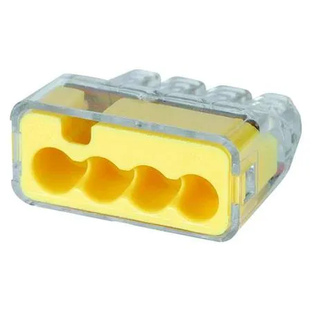 Ideal Ideal 30-1034 4-Port Yellow Push-In Connector Pack of 100 — product photo
