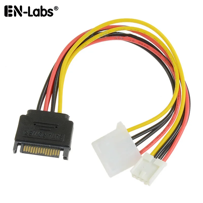 EN-Labs EN-Labs SATA to LP4 &amp; SP4 Splitter Cable 8 Inches — product photo