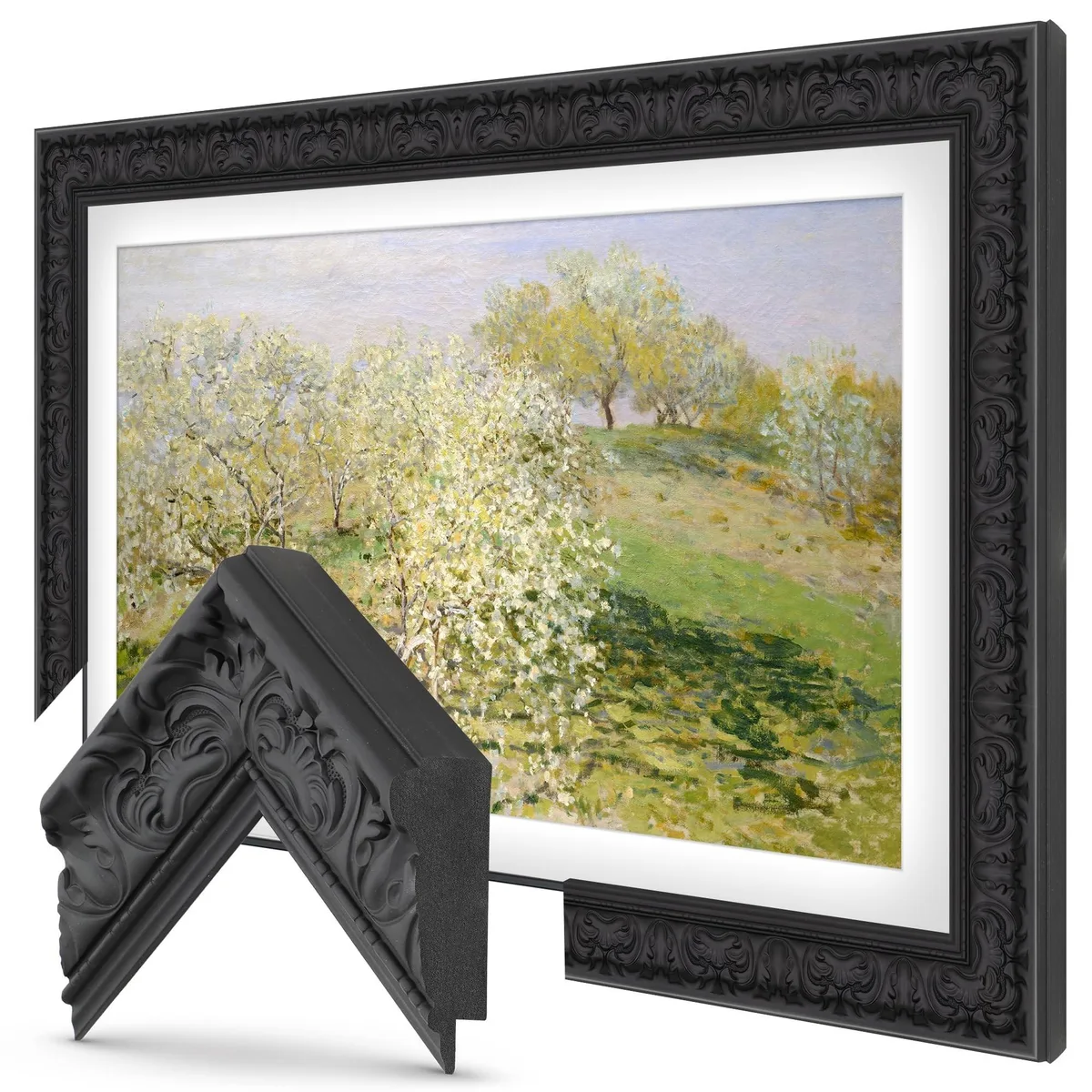 Frame My TV Frame My TV Tuscan Matte Black 43" Premiere Deco TV Frame — product photo