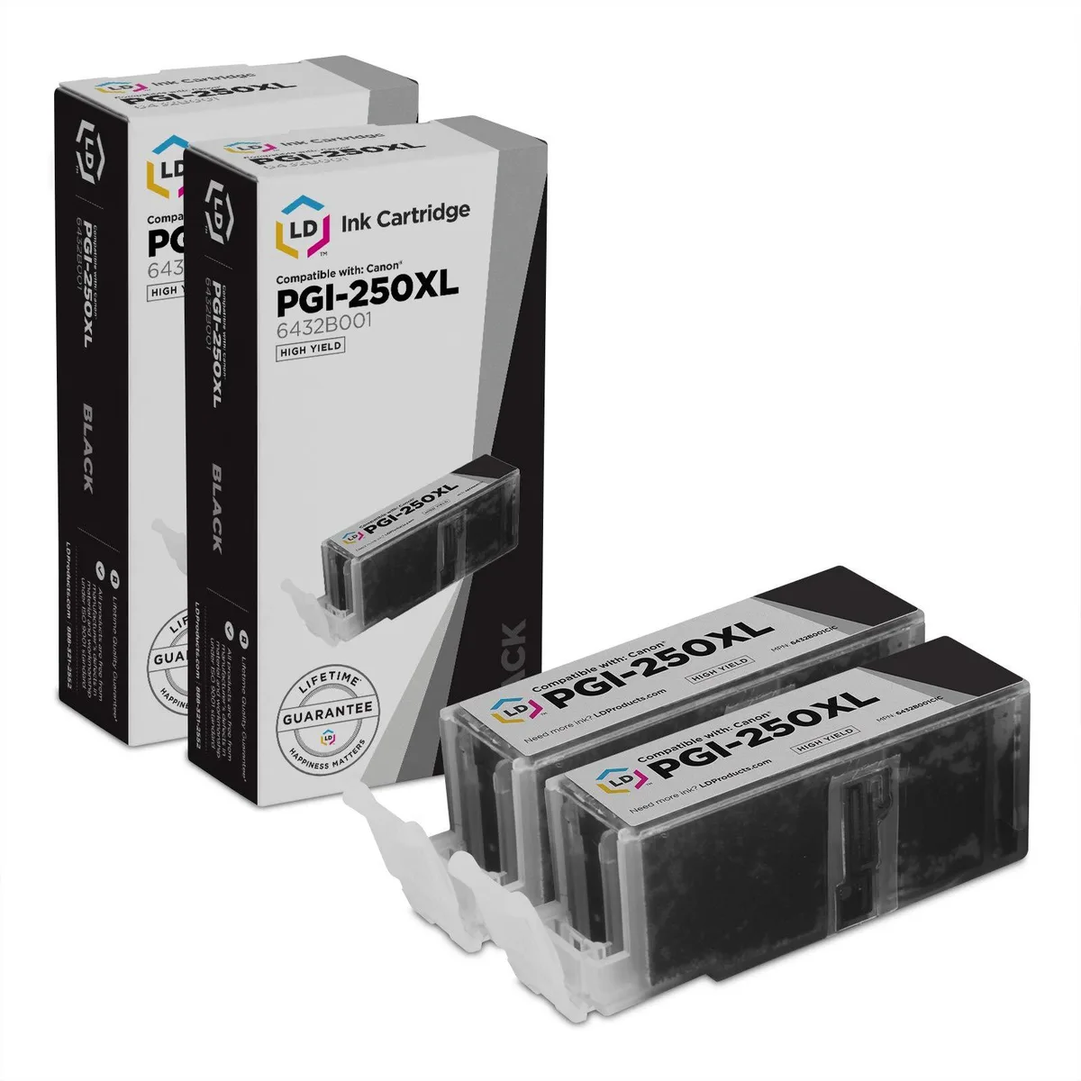 LD Products LD Products Compatible Ink Cartridge for Canon PGI-250XL Pigment Black 2-Pack 500 Pages — product photo