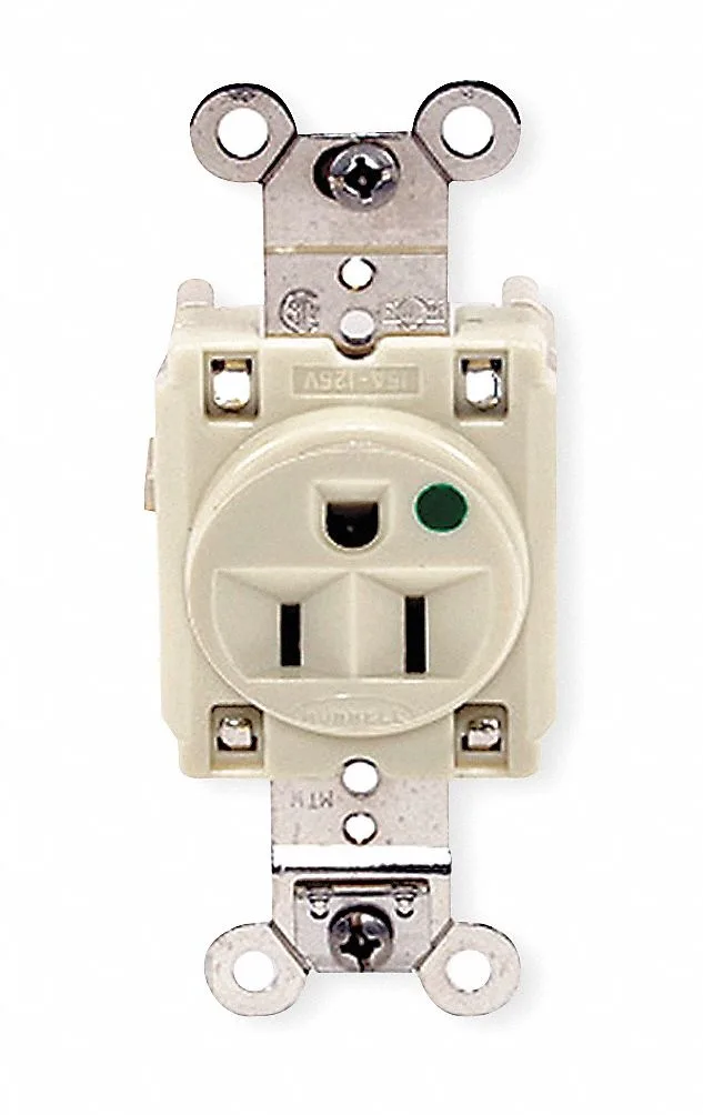 Hubbell Incorporated Hubbell Incorporated HBL8210I Straight Blade Receptacle 5-15R 15 A Ivory — product photo