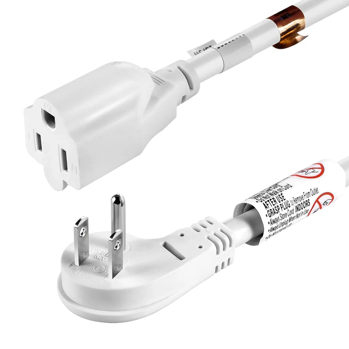 VSEER 2FT 14AWG 15A 125V Flat Plug Power Extension Cord — product photo