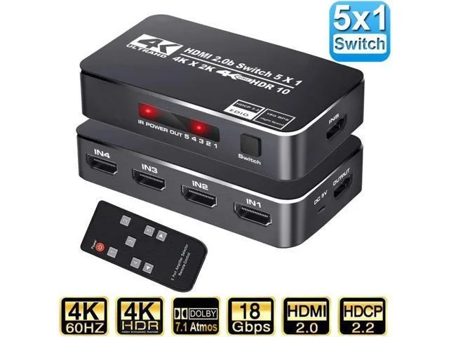 LORDWORLD LORDWORLD 5-Port HDMI KVM Switch 4K 60Hz OZQ3-3 — product photo