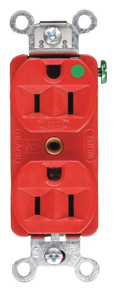 Hubbell Incorporated Hubbell Incorporated HBL8200HRED Straight Blade Receptacle 5-15R 15A Rouge — product photo