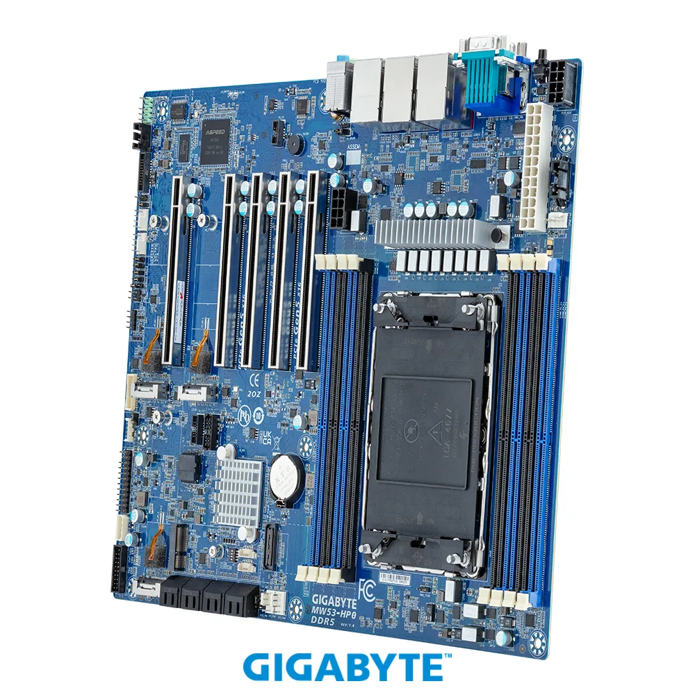 GIGABYTE GIGABYTE MW53-HP0 server motherboard LGA 4677 W790 8×DDR5 4×PCIe 5.0 x16 — product photo